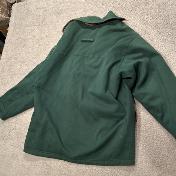VTG 80s Express French Country Green Jacket Plaid Accent Latch Hook Small - Picture 8 of 11